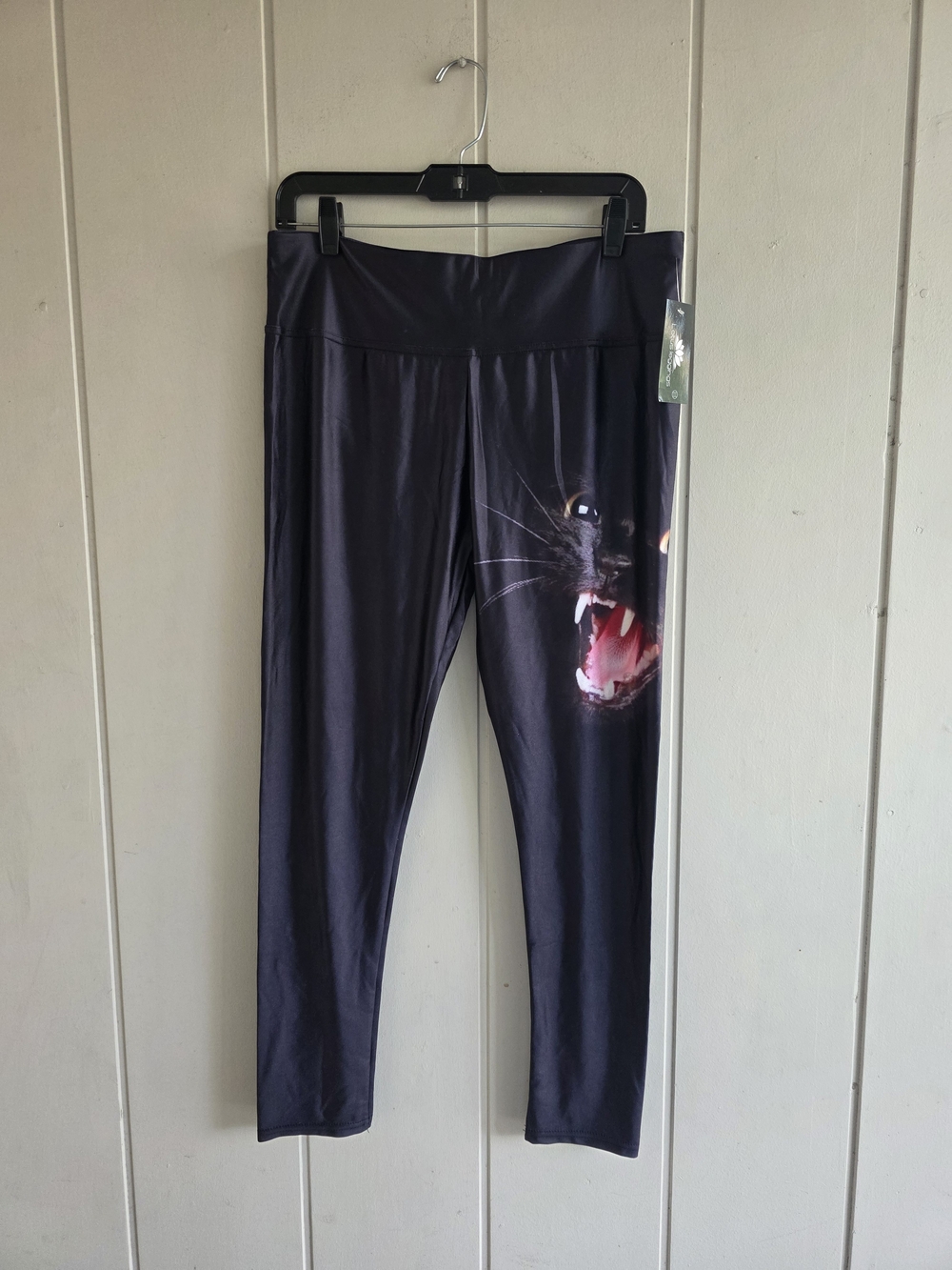 Lotus Leggings Black Relistic Cat XXL New With Tags Hot Yoga Workout Cat Lover